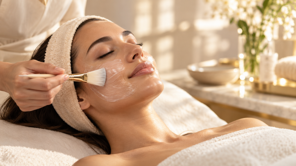 Illustrative AI-generated facial skincare image