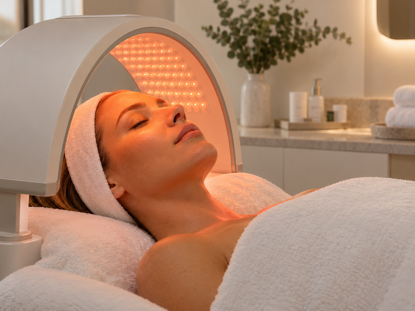 Illustrative LED facial light treatment
